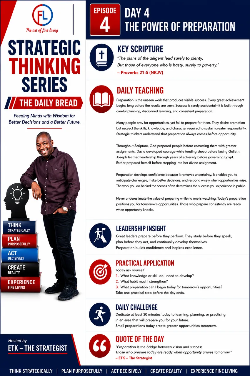 Original uploaded Facebook graphic for Episode 4: The Power of Preparation